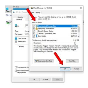 disk clean upon windows